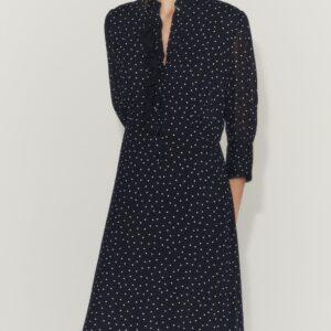 ZW COLLECTION PRINTED DOTS RUFFLED DRESS