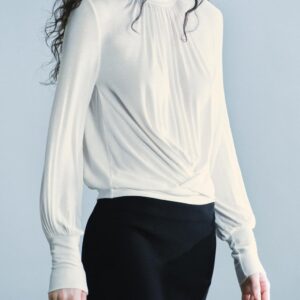 DRAPED HIGH NECK TOP