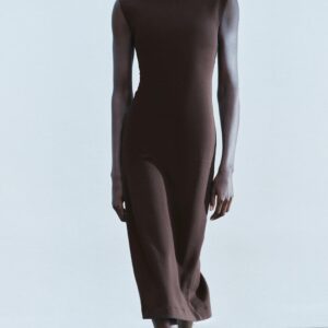 HIGH NECK MIDI DRESS