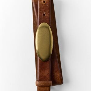 100% LEATHER BELT WITH OVAL BUCKLE