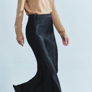 ZW COLLECTION SATIN MAXI SKIRT WITH GODETS