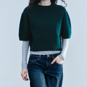 100% WOOL VOLUMINOUS SHORT-SLEEVE JUMPER