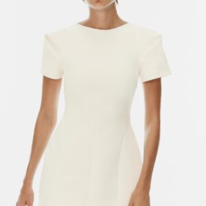 PLEATED SLEEVE MINI DRESS