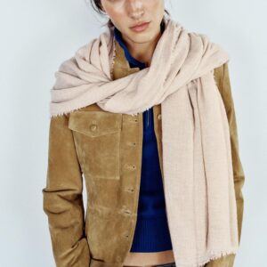 PLAIN RUSTIC WOOL BLEND SCARF