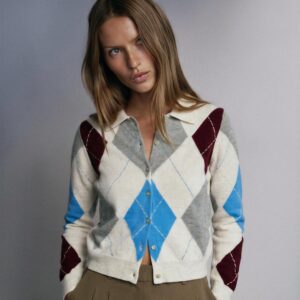 ARGYLE KNIT CARDIGAN
