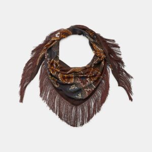 PAISLEY PRINT SCARF WITH FRINGE