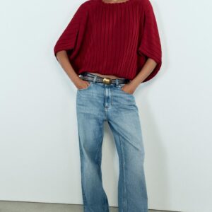 WIDE RIBBED KNIT TOP