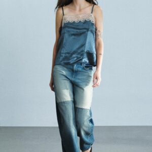 ZW COLLECTION MID-WAIST CURVED PATCHWORK JEANS