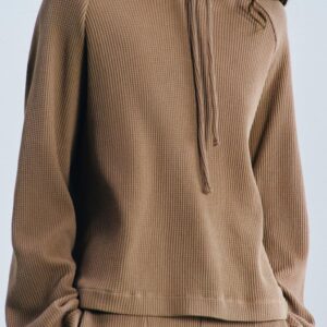 WAFFLE-KNIT HOODIE