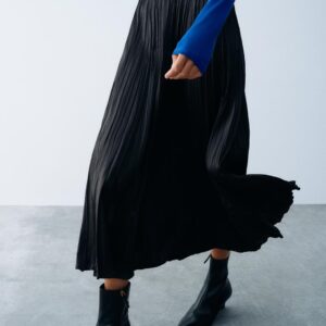 SATIN MIDI SKIRT