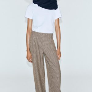 WIDE-LEG DARTED TROUSERS