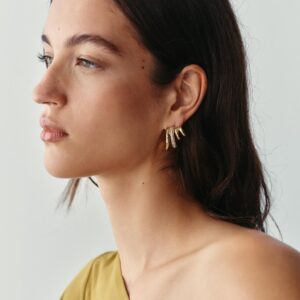 METAL RHINESTONE EAR CUFF EARRINGS