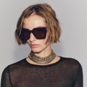 METAL JEWEL CHOKER NECKLACE
