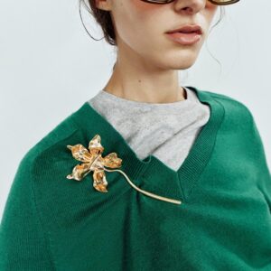 MAXI FLOWER METAL BROOCH