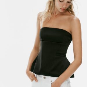SATIN PEPLUM TOP