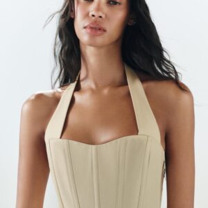 CORSETRY-INSPIRED HALTER TOP