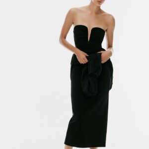 MIDI DRESS WITH CUT-OUT AND RUCHING