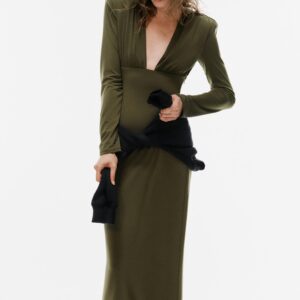 MIDI DRESS WITH SHOULDER PADS