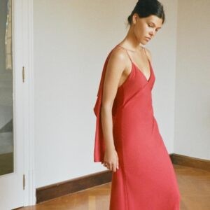 LONG GEORGETTE CAPE DRESS