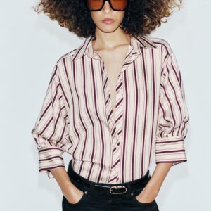 STRIPED ROLLED-UP SLEEVE SHIRT