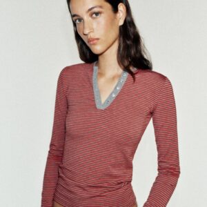 STRIPED HENLEY T-SHIRT