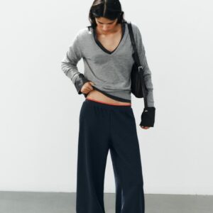 SOFT TROUSERS WITH CONTRAST STRIPE