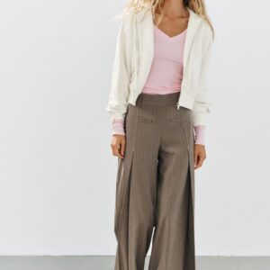 PINSTRIPE PLEATED TROUSERS