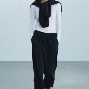 ZW COLLECTION FLOWING TROUSERS WITH WOOL BLEND
