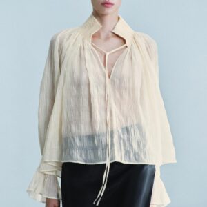 ZW COLLECTION GATHERED LYOCELL BLEND BLOUSE