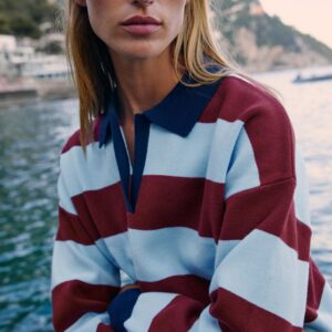 STRIPED KNIT POLO