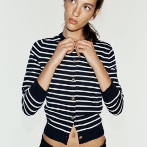 STRIPED KNIT CARDIGAN