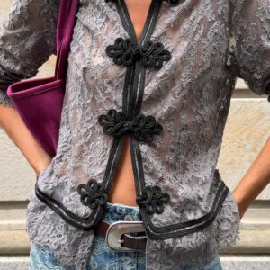 ZW COLLECTION LACE SHIRT WITH FROG FASTENING