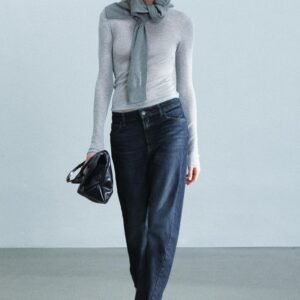ZW COLLECTION THE SPLIT SEAM STRAIGHT LOW-RISE JEANS