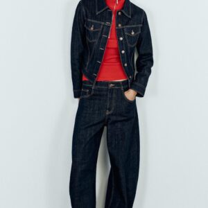 Z1975 BARREL HIGH-WAIST JEANS WITH BACK EMBROIDERY