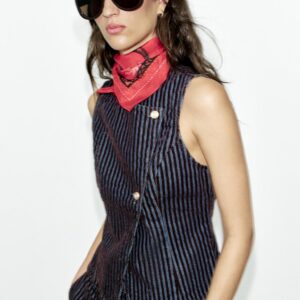 VELVET STRIPE MIXED WAISTCOAT