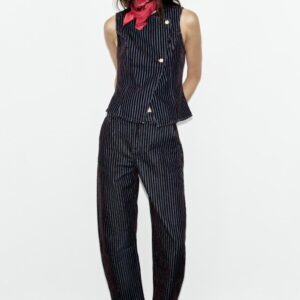 JEANS Z1975 BARREL HIGH-WAIST VELVET STRIPES