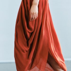 ZW COLLECTION ASYMMETRIC DRAPED MIDI SKIRT