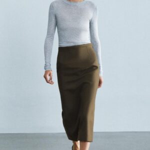 ZW COLLECTION 100% WOOL STRAIGHT SKIRT