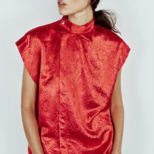 SATIN CREASED-EFFECT TOP