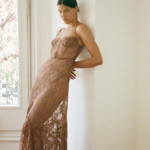 LACE STRAPPY DRESS WITH UNDERWIRING