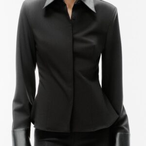 CONTRASTING SHIRT WITH SHOULDER PADS