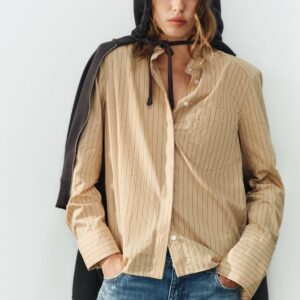 STRIPED SHIRT WITH SHOULDER PADS