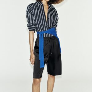 LONG SATIN BERMUDA SHORTS