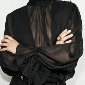DRAPED TOP WITH BACK TIE