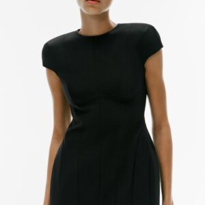 MINI DRESS WITH SHOULDER PADS AND SEAM DETAIL