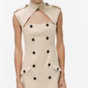 TRENCH MINI DRESS WITH SLIT