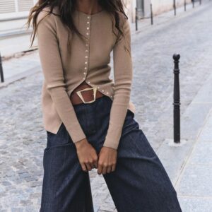 LONG BERMUDA SHORTS WITH DARTS AND BELT