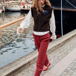 STRIPED STRAIGHT-LEG TROUSERS
