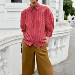 STRIPED PUFF SLEEVE SHIRT