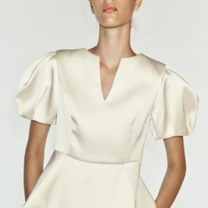 SATIN PUFF SLEEVE TOP